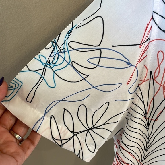 ZARA SLIM FIT TRACE print summer shirt short sleeve tropical / elephant scene L - Picture 7 of 12